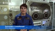 ESA astronaut Samantha Cristoforetti addresses Space Lab winners
