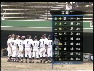 高校野球NHK旗福岡大会2007決勝 日本ハム 2008ドラフト5順目 中島 卓也