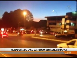 MORADORES DO LAGO SUL PEDEM DESBLOQUEIO DE VIA