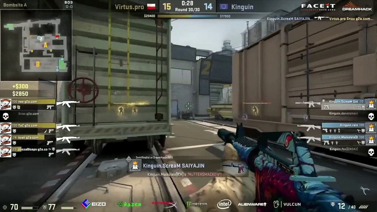 Best CS:GO Clutch Ever! Kinguin Rain 1 v 4 vs Virtus Pro