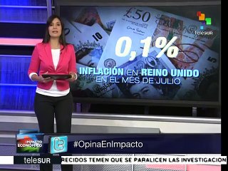 Reino Unido mantiene inflación de 0.1% en julio