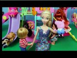 Frozen Elsa and Kid Alex Play With Peppa Pig George Pig on Barbie Kelly Playground Park DisneyCarToy