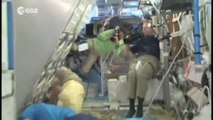 ESA astronauts working on the ISS