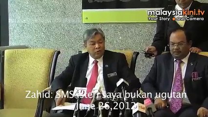 Zahid: SMS isteri saya bukan ugutan