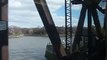 Crossing the railroad bridge over the Hackensack River