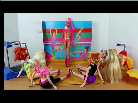 Frozen Barbie Yoga Workout Class Elsa, Disney Princess Anna, Brave Merida, Rapunzel DisneyCarToys