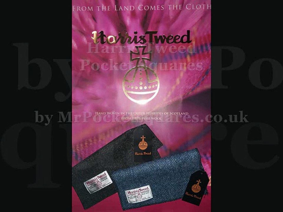 Pocket Square & Pocket Squares hand crafted in Harris Tweed cloth. Made in Scotland using 100% pure wool.