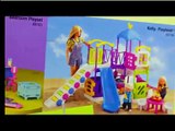 Barbie Amusement Park with Frozen Elsa and Annas Kids at Kelly Fun Fair Kiddie Rides Bumper Cars Toy