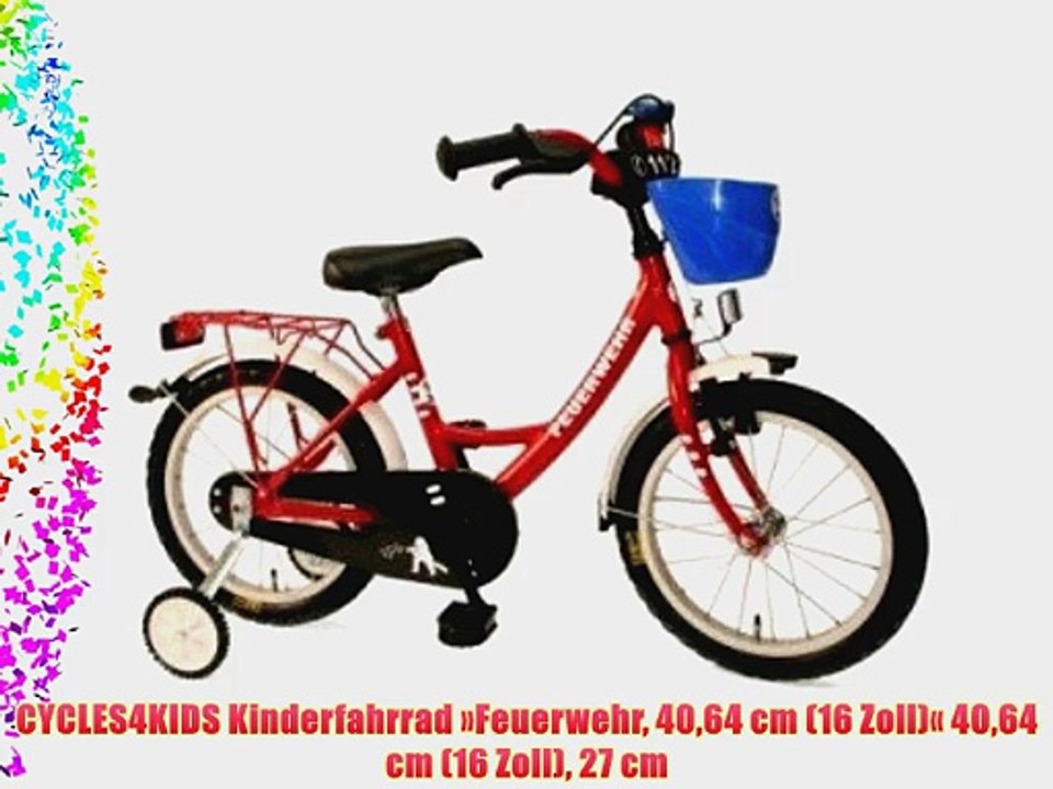 CYCLES4KIDS Kinderfahrrad ?Feuerwehr 4064 cm (16 Zoll)? 4064 cm (16 Zoll) 27 cm