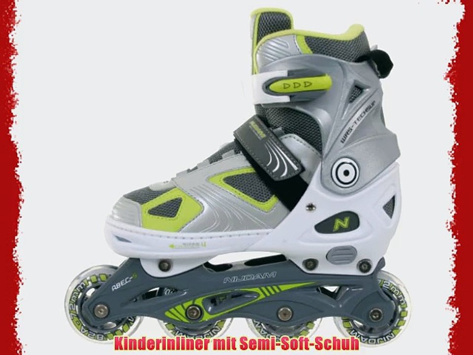 Jomax Inlineskates verstellbar f?r Kinder (EU 33 - 36||silbergrau wei? limone)