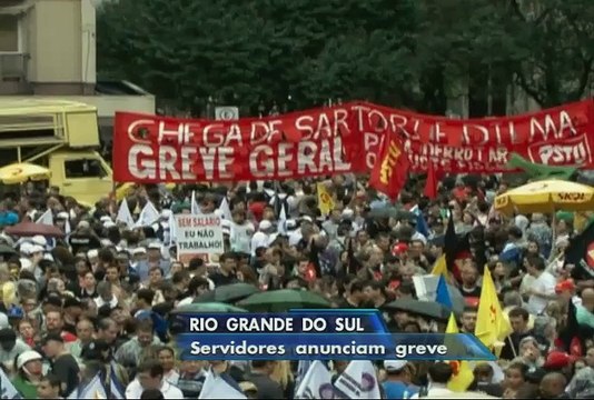 Servidores públicos do Rio Grande do Sul anunciam greve