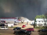 A shocking view of fire from 2nd floor of Slave Lake Manor. South east side.Slave Lake Fires