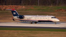 3 US Airways Express Bombardier CRJ-200ER planes taking off at Charlotte Douglas Intl