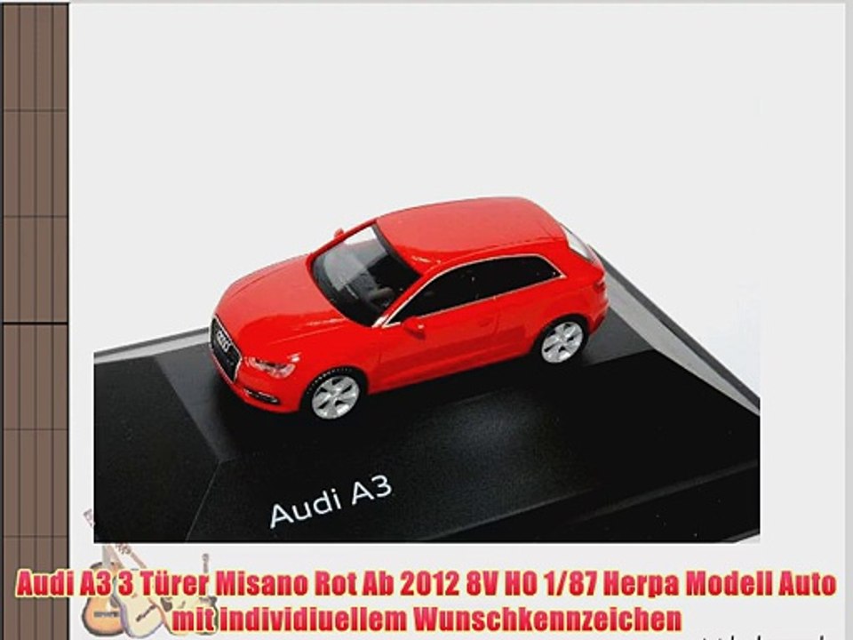 Audi A3 3 T?rer Misano Rot Ab 2012 8V H0 1/87 Herpa Modell Auto mit individiuellem Wunschkennzeichen
