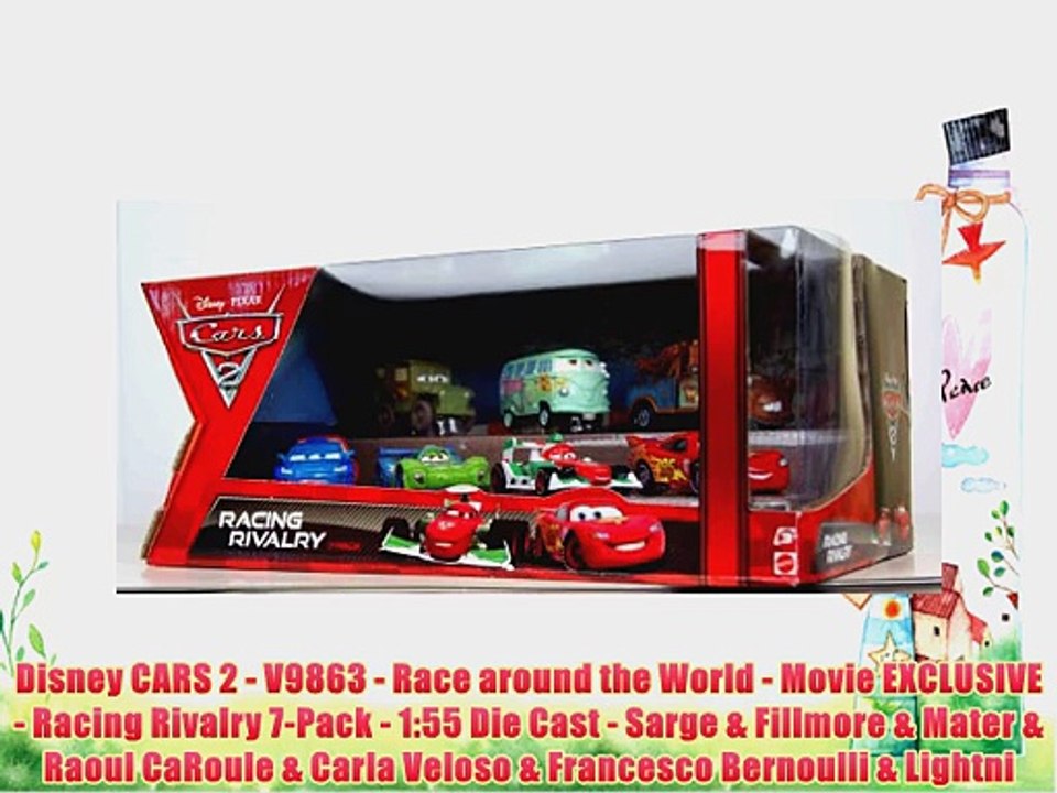 Disney CARS 2 - V9863 - Race around the World - Movie EXCLUSIVE - Racing Rivalry 7-Pack - 1:55