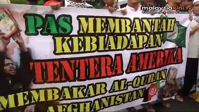 Bakar Quran: Umat Islam demo depan kedutaan Amerika