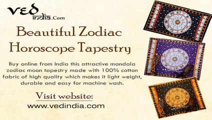 Beautiful Celestial Zodiac Mandala Tapestry Spread Throw