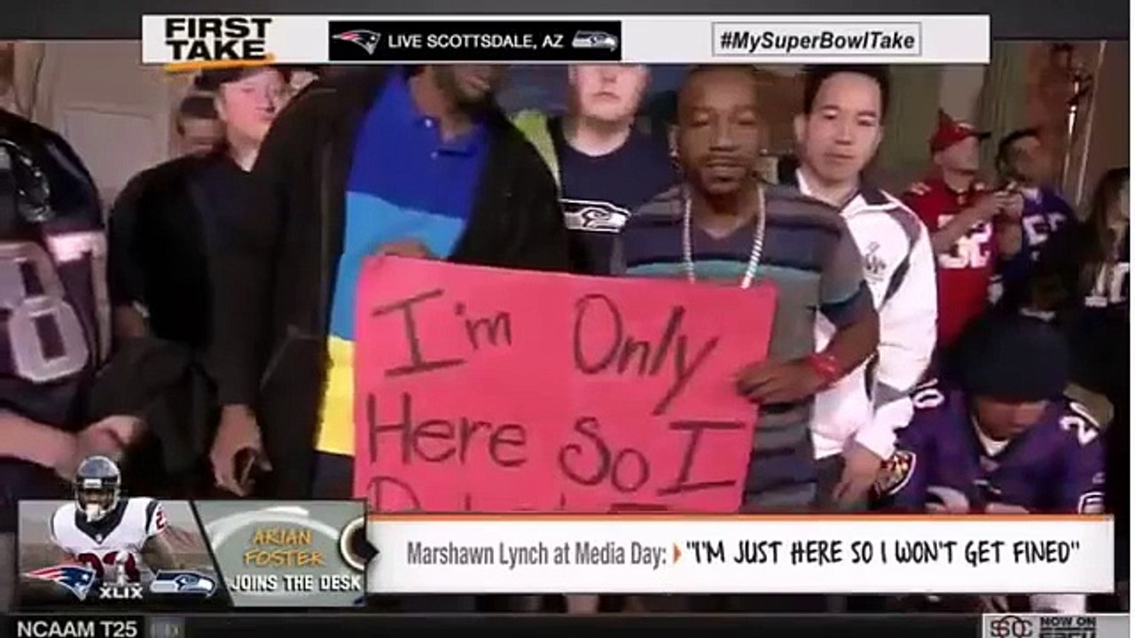 Arian Foster Speaks About Media Day & Marshawn Lynch! - ESPN First Take