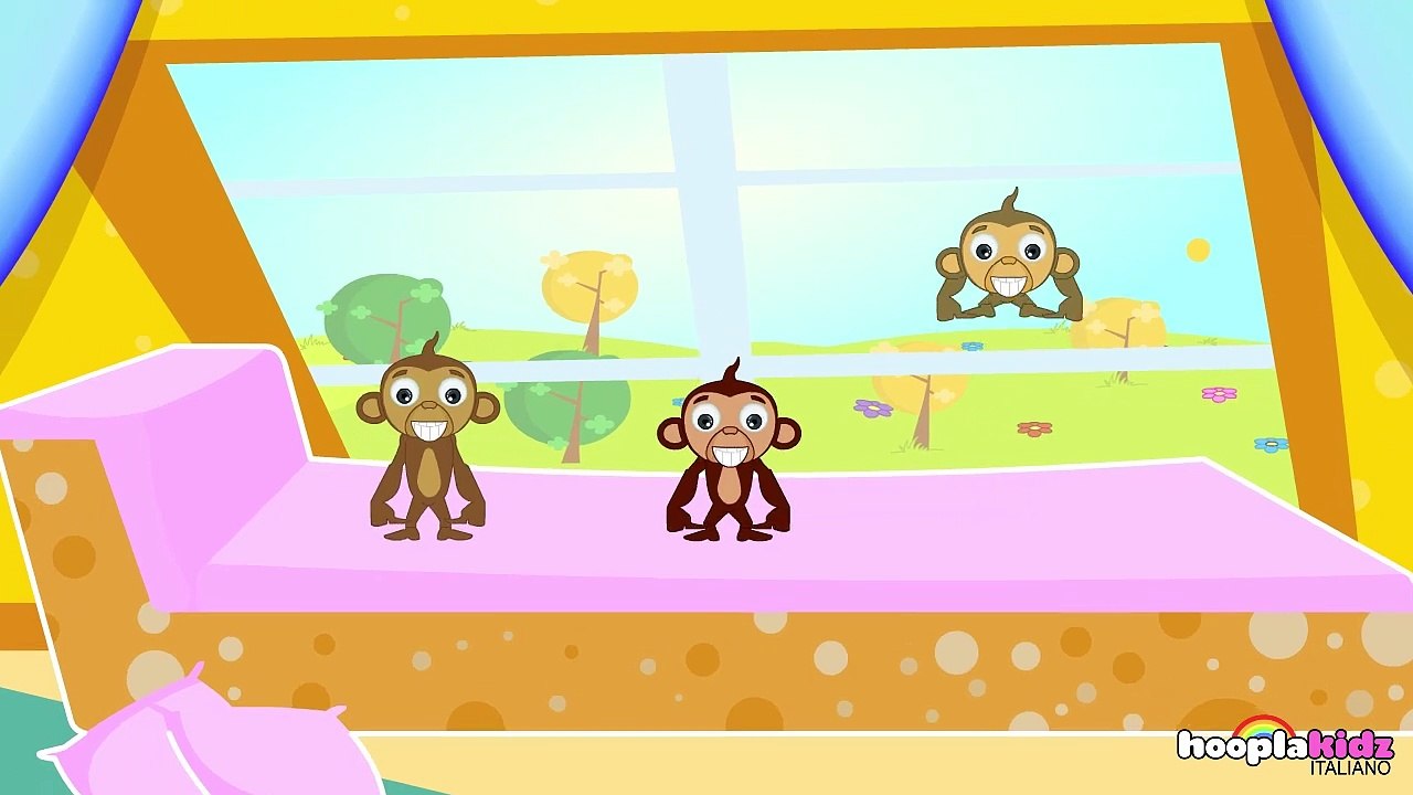 Filastrocche: Five Little Monkeys | Bambini Canzoni Italiane | Learn Italiane