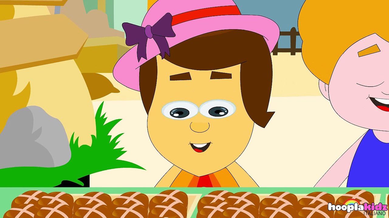 Filastrocche:  Hot Cross Buns| Bambini Canzoni Italiane | Learn Italianed