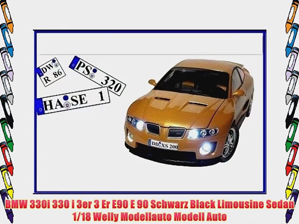 BMW 330i 330 i 3er 3 Er E90 E 90 Schwarz Black Limousine Sedan 1/18 Welly Modellauto Modell