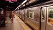 New York City Subway Trains Late Evening