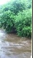 Flooding on river Calder in Hebden Bridge