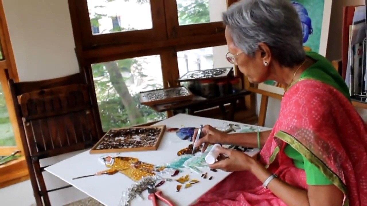 Making of "Broken Glass Collage Art Painting" - Kamla Kabra