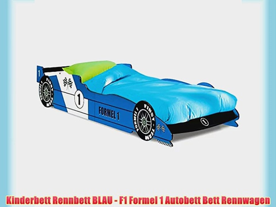 Kinderbett Rennbett BLAU - F1 Formel 1 Autobett Bett Rennwagen