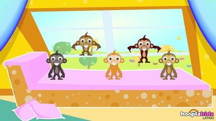 Dibujos Animados Infantiles: Five Little Monkeys | Learn Español Latino with HooplaKidz