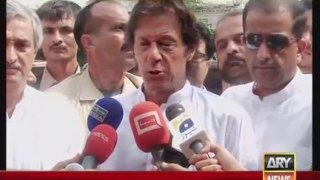 Chairman PTI Imran Khan Media Talk After Meeting The Family Of The Late Shuja Khanzada And Visiting Survivors And Injured Attock 20 August 2015
