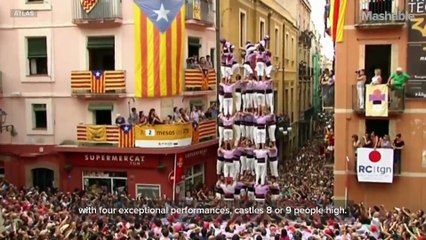Catalan town holds death-defying human tower competition