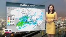 Light rain in the capital area, downpours down south