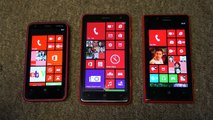 Nokia Lumia 625 screen comparison with Lumia 620 and 720