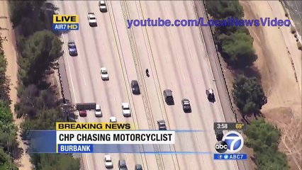 Police Chase - Motorcycle Freeway Chase June 5, 2013