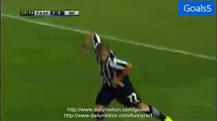 Dimitrios Pelkas Goal PAOK 2 - 0 Brondby Europa League 20-8-2015