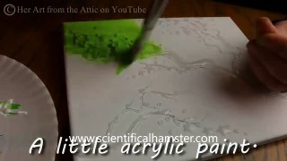 How to PAINT 3D TREE BLOSSOMS with HOT GLUE TEXTURE (Speed Version)