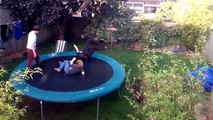 3 IDIOTS FIGHTING ON TRAMPOLINE