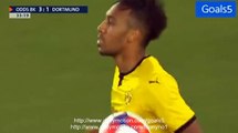 Pierre-Emerick Aubameyang Goal Odd Grenland 3 - 1 Borussia Dortmund Europa League 20-8-2015