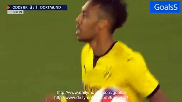 Pierre-Emerick Aubameyang Goal Odd Grenland 3 - 1 Borussia Dortmund Europa League 20-8-2015