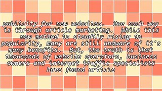 The Importance Of Article Marketing