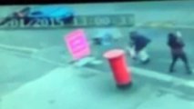 Toddler narrowly escapes being crushed by exploding manhole cover