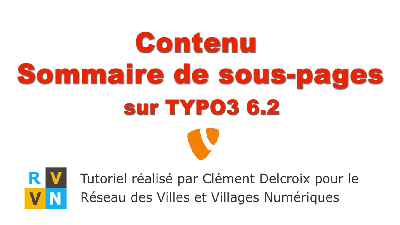 Tutoriel TYPO3 6.2 - Contenu Sommaire de sous-pages