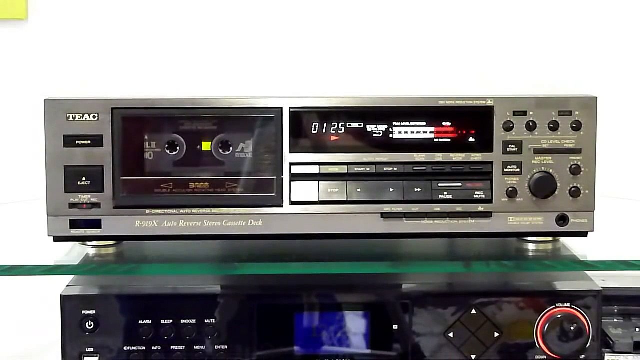 Teac R 919X 3 Head Autoreverse cassette deck calibration recording and playback