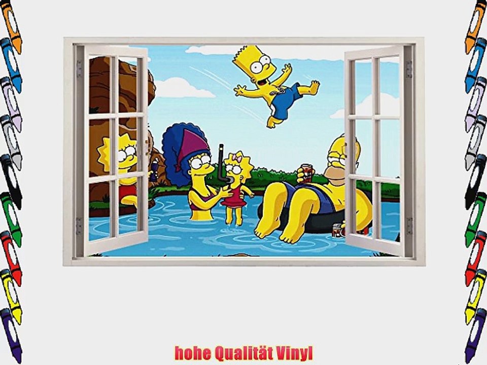 Simpsons Wand zerschlagen sp?ht Kinder-Lieblings-Charaktere 70cm oder 100cm Wandtattoo Vinyl