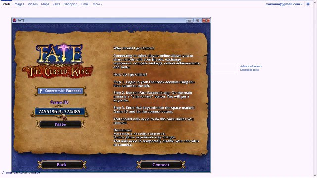 Fate: The Cursed King - Connecting to Facebook