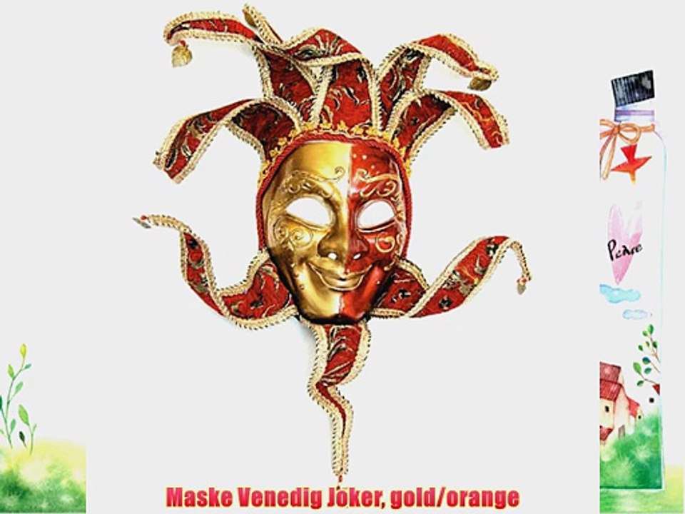Maske Venedig Joker gold/orange