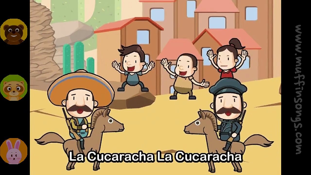 Muffin Songs - La Cucaracha  nursery rhymes & children songs with lyrics  muffin songs