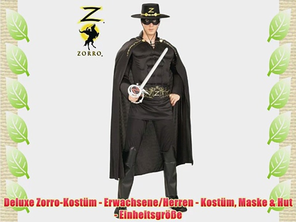 Deluxe Zorro-Kost?m - Erwachsene/Herren - Kost?m Maske