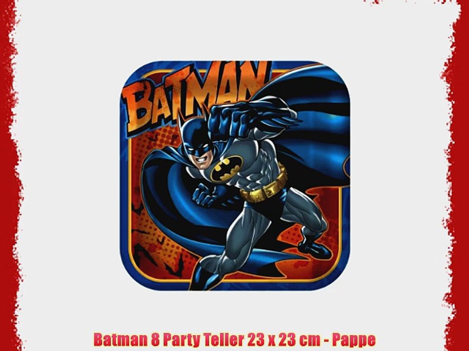 Batman 8 Party Teller 23 x 23 cm - Pappe